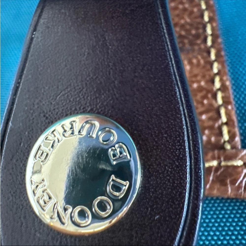 Dooney and Bourke Elegant Blue and Brown Tote Bag - Picture 11 of 16